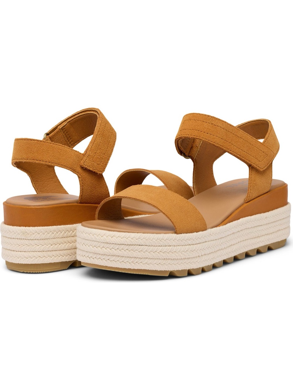 SOREL Cameron Flatform Sandals Canyon Gold Suede Platform Women’s 9.5